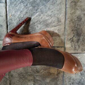 Real Leather Dark Brown Pump